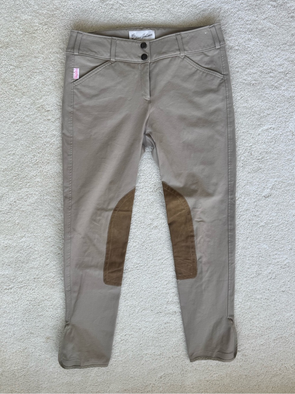 The Tailored Sportsman Tan Knee Patch Riding Breeches - Size 28